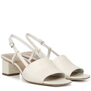 Via Spiga Cream Croc Slingback Sandal
